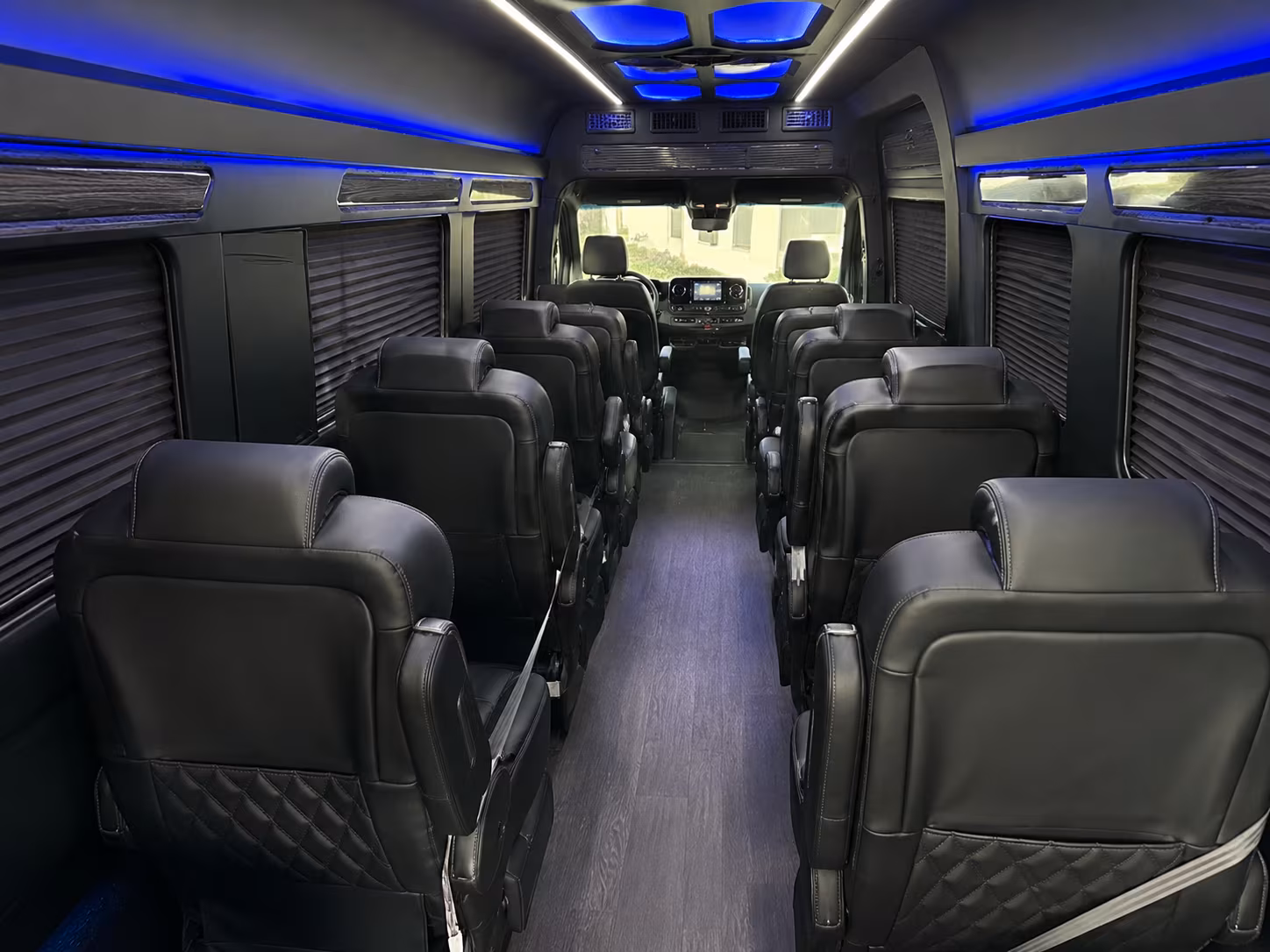 warehouse distribution center and industrial park sprinter van shuttles in denton